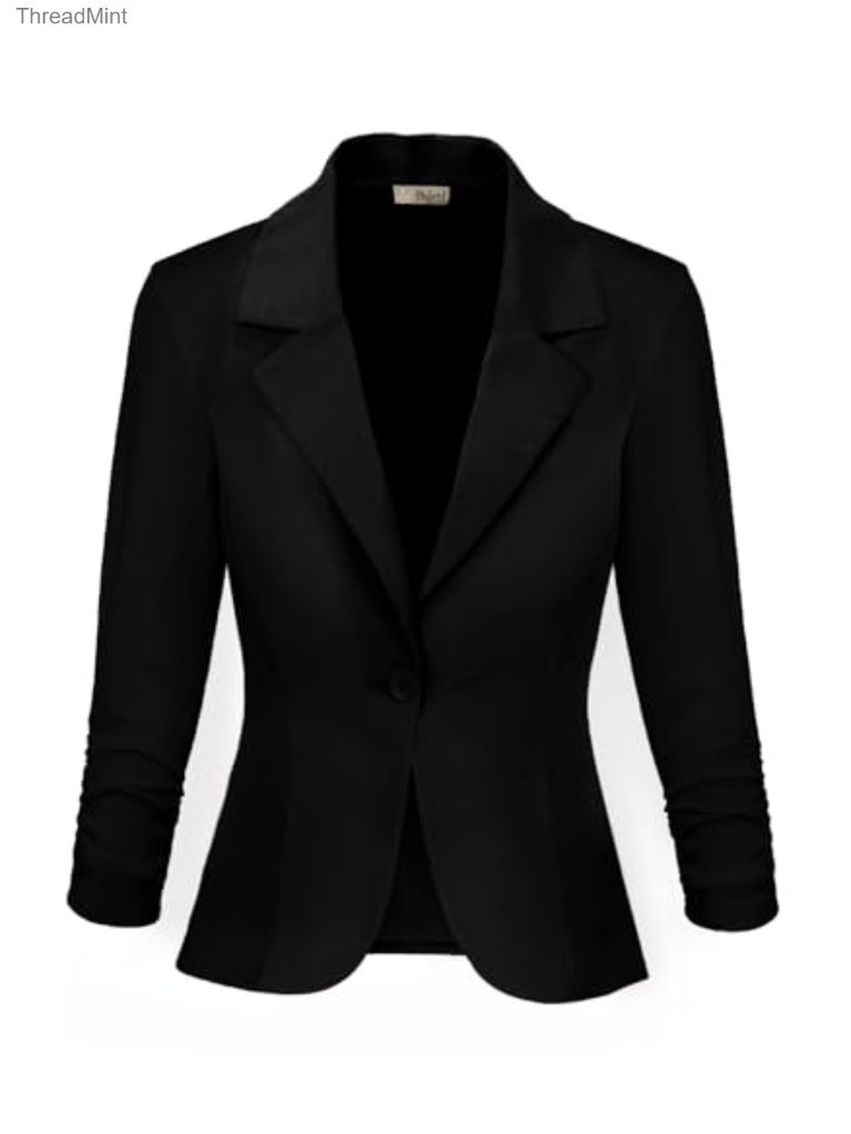 Classic Ponte Blazer For Women - Stretch Office Jacket Plus Size
